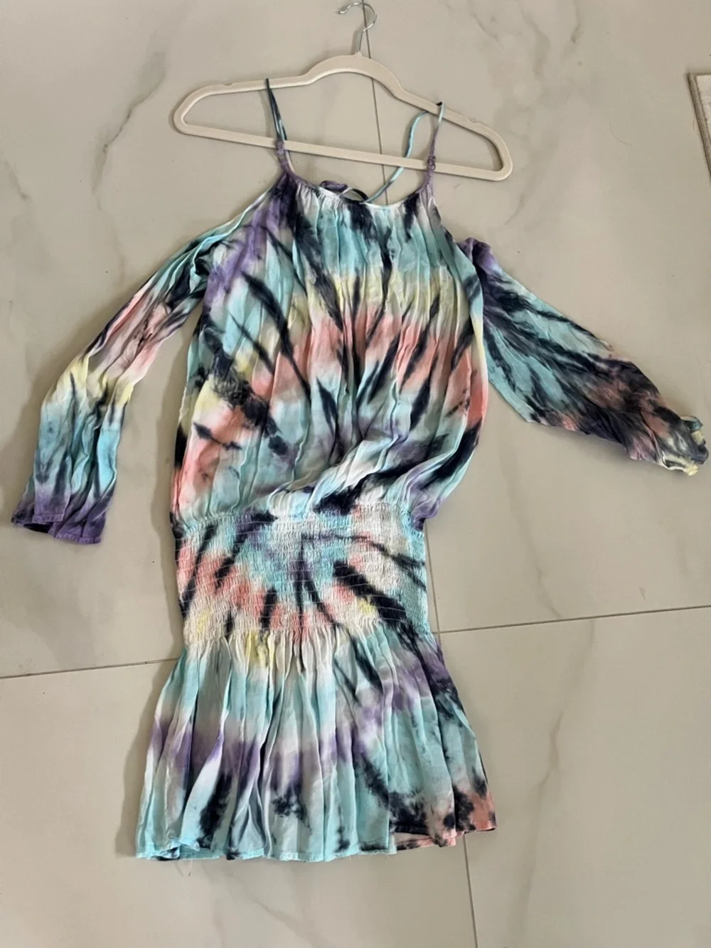 Surf Gypsy Pastel Swirl Tie Dye Coverup Dress size small
